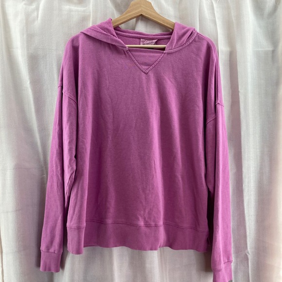 Universal Thread Women's Hoodie Sweatshirt Long Sleeve Purple V-Neck Relaxed L - Picture 1 of 7